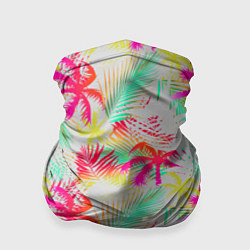 Бандана-труба Palm yellow pink, цвет: 3D-принт