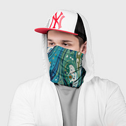 Бандана-труба Сине-зеленый абстрактный узор, цвет: 3D-принт — фото 2