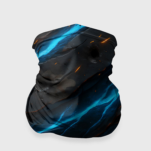 Бандана Камуфляж с неоновыми синими вставками / 3D-принт – фото 1
