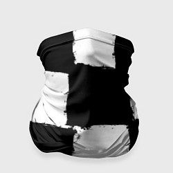 Бандана-труба Черные квадраты в виде шахматной доски, цвет: 3D-принт