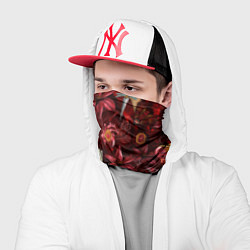 Бандана-труба Бордовая готика с сердцем, лилиями и мотыльками, цвет: 3D-принт — фото 2