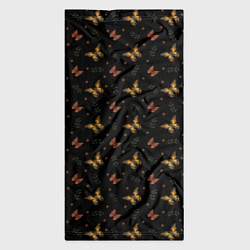 Бандана-труба Бабочки летают на чёрном - паттерн, цвет: 3D-принт — фото 2