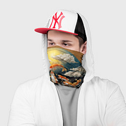 Бандана-труба Большие золотистые рыбы выпрыгивают из воды, цвет: 3D-принт — фото 2