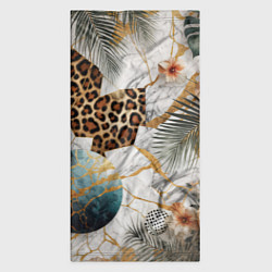 Бандана-труба Мрамор с цветами и леопардовый узор, цвет: 3D-принт — фото 2