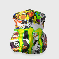 Бандана-труба Monster energy стикеры бренды, цвет: 3D-принт