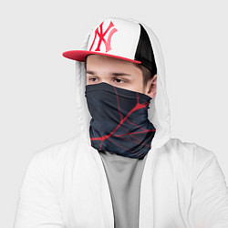 Бандана-труба Мраморные узоры из переплетений красных линий, цвет: 3D-принт — фото 2