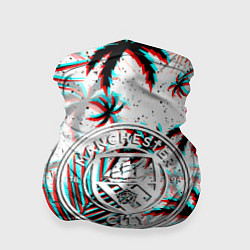 Бандана-труба Манчестер сити глитч тропики, цвет: 3D-принт