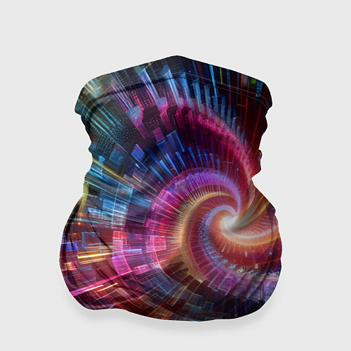 Бандана Fractal neon spiral - ai art fantasy / 3D-принт – фото 1