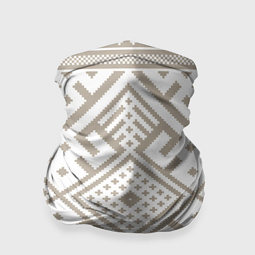 Бандана Славянские узоры в бежевом цвете / 3D-принт – фото 1