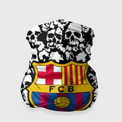 Бандана Barcelona черно белые черепа