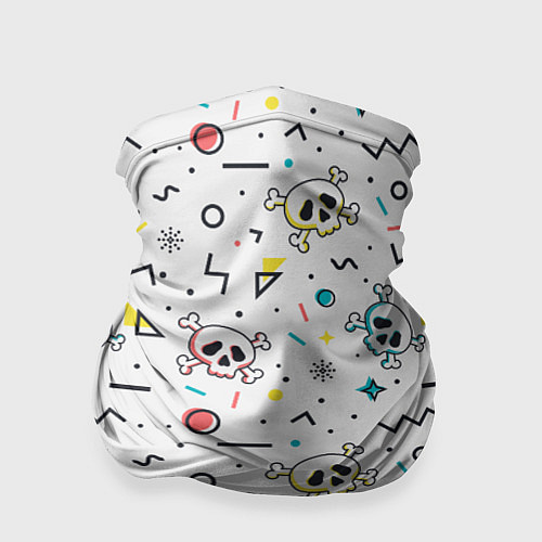 Бандана Паттерн с черепами и геометрическими фигурами на Х / 3D-принт – фото 1
