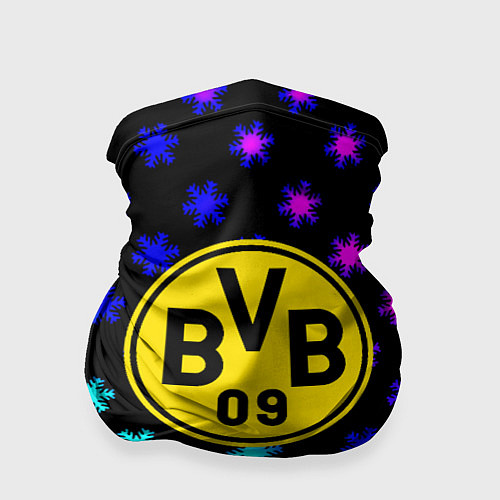 Бандана Borussia неоновые снежинки / 3D-принт – фото 1