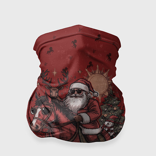 Бандана Санта Клаус на красном коне верхом / 3D-принт – фото 1