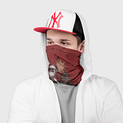 Бандана-труба Санта Клаус на красном коне верхом, цвет: 3D-принт — фото 2