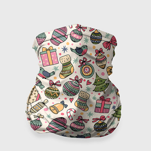 Бандана Новогодний паттерн / 3D-принт – фото 1