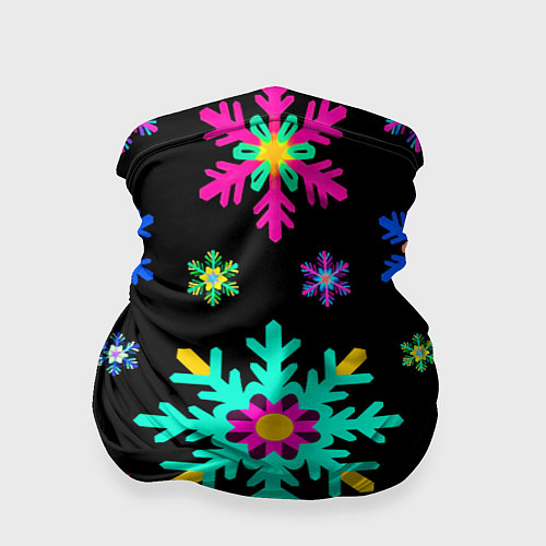 Бандана Снежинки ретро / 3D-принт – фото 1