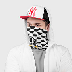 Бандана-труба Juventus геометрия черно белая, цвет: 3D-принт — фото 2