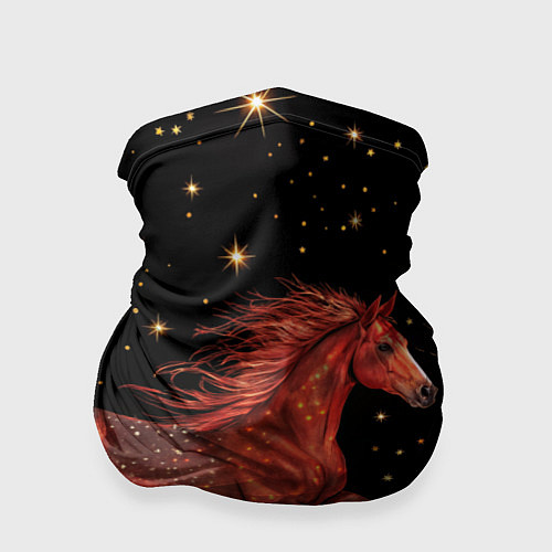 Бандана Огненные лошади - паттерн / 3D-принт – фото 1