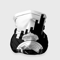 Бандана-труба Реал Мадрид белая геометрия, цвет: 3D-принт