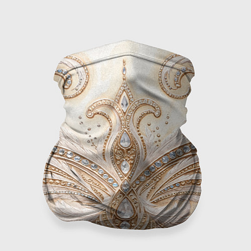 Бандана Перламутровый орнамент с перьями / 3D-принт – фото 1