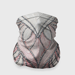 Бандана-труба Нежно розовый орнамент из перьев, цвет: 3D-принт