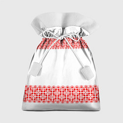 Мешок для подарков Славянский орнамент (на белом), цвет: 3D-принт