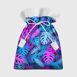 Мешок для подарков Сине-розовые тропики, цвет: 3D-принт