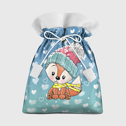 Мешок для подарков Зимняя лисичка, цвет: 3D-принт
