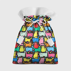 Мешок для подарков Разноцветные котики, цвет: 3D-принт