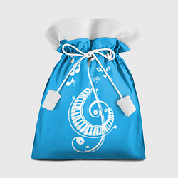 Мешок для подарков Котик Меломан голубой, цвет: 3D-принт