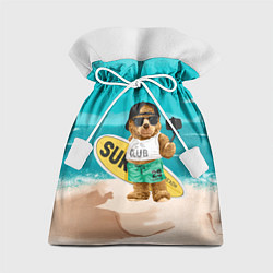 Мешок для подарков Медвежонок серфер, цвет: 3D-принт