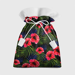 Мешок для подарков Тропические цветы и листья, цвет: 3D-принт