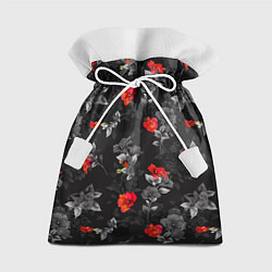 Мешок для подарков Красные цветы, цвет: 3D-принт