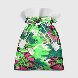 Мешок для подарков Цветы в неоне, цвет: 3D-принт