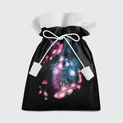 Мешок для подарков Лиса с гирляндой, цвет: 3D-принт