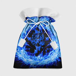 Мешок для подарков Лев в синем пламени, цвет: 3D-принт