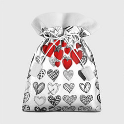 Мешок для подарков Сердца, цвет: 3D-принт