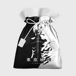 Мешок для подарков Токийский гуль черно белый Кен, цвет: 3D-принт