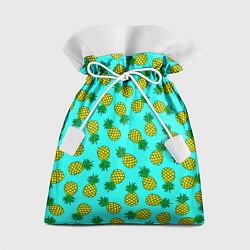 Мешок для подарков Ананасы аква, цвет: 3D-принт