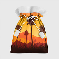 Мешок для подарков Лето, Пальмы, вечер, цвет: 3D-принт
