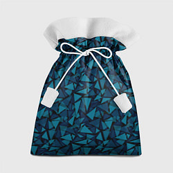 Подарочный мешок Синий полигональный паттерн