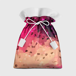 Мешок для подарков Бежево-малиновый абстрактный, цвет: 3D-принт