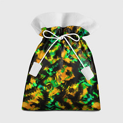 Мешок для подарков Абстрактный желто-зеленый узор, цвет: 3D-принт