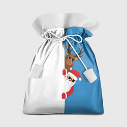 Мешок для подарков Крутые Санта и Олень, цвет: 3D-принт