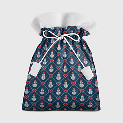 Мешок для подарков Снеговики с Сердечками, цвет: 3D-принт