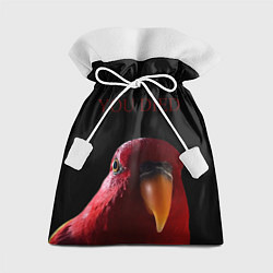 Мешок для подарков Красный попугай Red parrot, цвет: 3D-принт