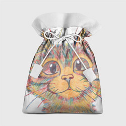 Мешок для подарков A 018 Цветной кот, цвет: 3D-принт