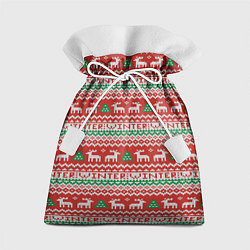 Подарочный мешок Deer Christmas Pattern