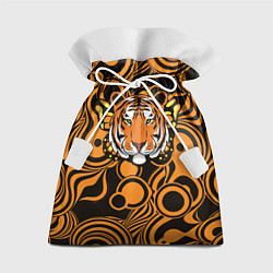 Мешок для подарков Голова тигра с бабочкой, цвет: 3D-принт