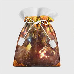 Мешок для подарков CYBER DEMON IN FIRE DOOM BOSS, цвет: 3D-принт